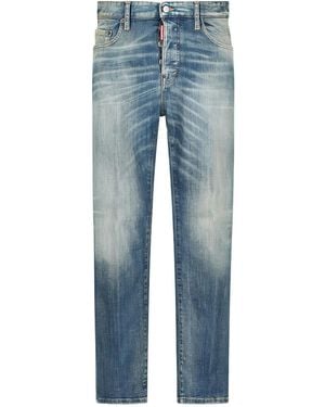 DSquared² Faded-Wash Distressed Denim Jeans - Blue