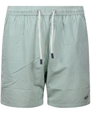 MC2 Saint Barth Vertical-Striped Drawstring Swim Shorts - Blue