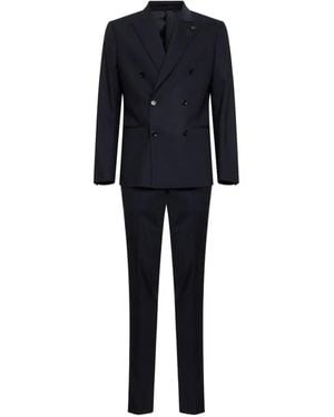 Lardini Double-Breasted Peak-Lapel Suit - Blue