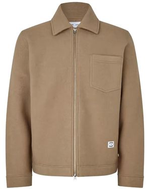Samsøe & Samsøe Full-Zip Wool Shirt Jacket - Natural