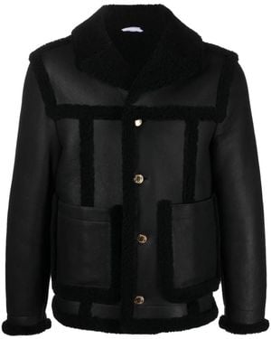 Thom Browne Shearling-Trim Flight Jacket - Black