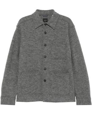 Xacus Virgin Wool Jersey Shirt Jacket - Gray