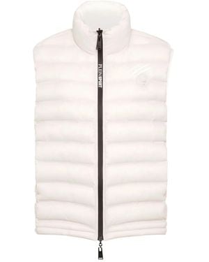 Philipp Plein High-Neck Sleeveless Gilet - White