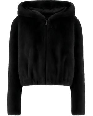Pinko Gasteria Faux-Fur Hooded Jacket - Black