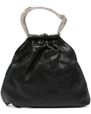 AUTENTICA 504 Small Delia Textured Tote Bag - Black