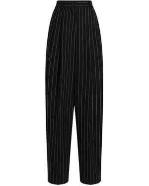 Dolce & Gabbana Pinstripe Virgin Wool Pants - Black
