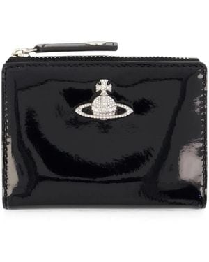 Vivienne Westwood Diamante Orb Card Holder - Black