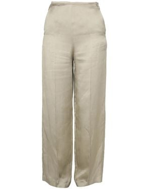 Alysi High-Waisted Trousers - Natural