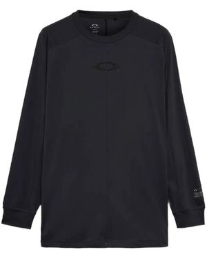 Oakley Logo-Embroidered Long-Sleeve T-Shirt - Blue