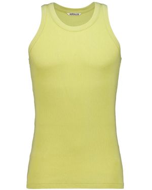 AURALEE Geripptes Trägershirt - Gelb