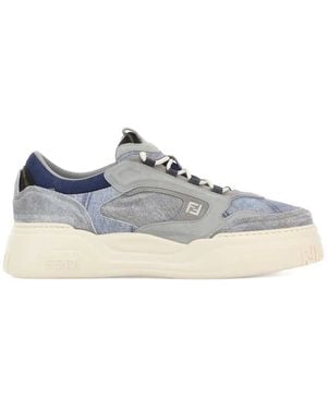 Fendi Denim Force Trainers - White