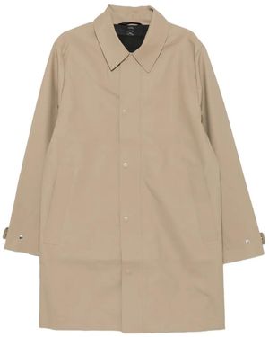 Rains Nara Press-Stud-Fastening Hooded Raincoat - Natural