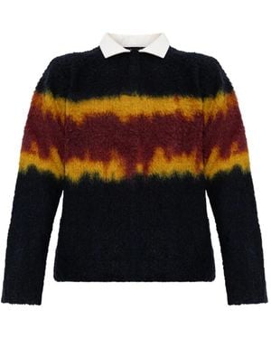 Sacai Pull Rayé À Effet Dégradé - Noir