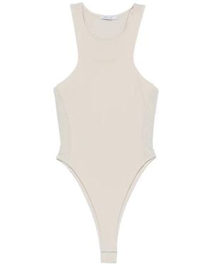 Patrizia Pepe Body À Empiècement En Résille - White