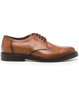 Gucci Zapatos Derby con logo en relieve - Marrón