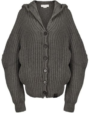 Stella McCartney Wool Hooded Cardigan - Grey