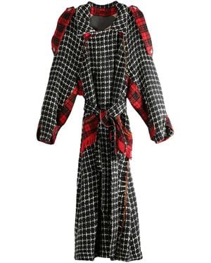 Commun's Abrigo a cuadros - Negro