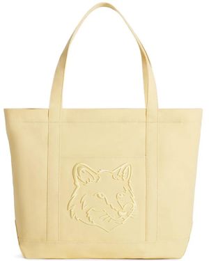 Maison Kitsuné Large Fox Head Tote Bag - Natural