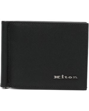 Kiton Portefeuille En Cuir - Noir