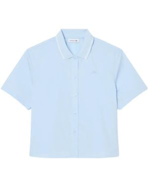 Lacoste Oversized-Hemd Mit Piqué-Effekt - Blau