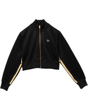 Fred Perry Stripe-Tape Track Jacket - Black