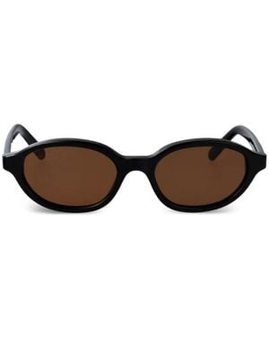 MM6 by Maison Margiela Oval-Frame Sunglasses - Black