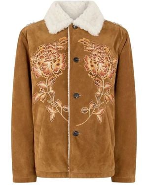 Roberto Cavalli スエードジャケット - ブラウン