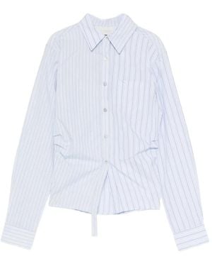 ANDERSSON BELL Striped Gathered Shirt - White