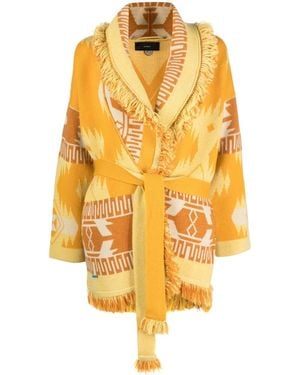 Alanui Cardigan Icon Con Motivo Jacquard - Giallo