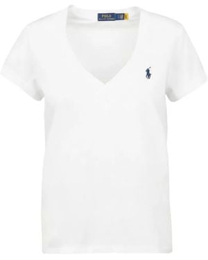 Polo Ralph Lauren Cotton Jersey V-Neck T-Shirt - White