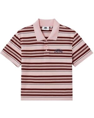 Chocoolate Polo Rayé À Boutonnière - Red