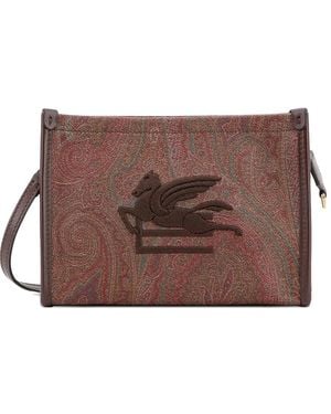 Etro Clutch Con Ricamo - Marrone