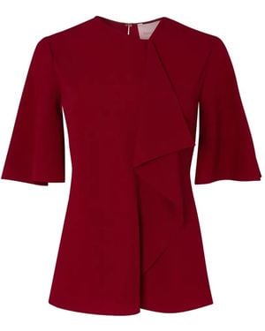 ROKSANDA Naiara Ruffled Crepe Top - Red