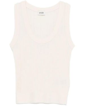 DRYKORN Sulena Ribbed Scoop-Neck Top - White