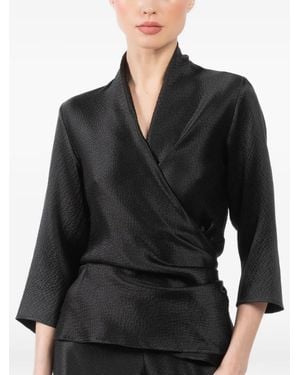 Peter Cohen Wrap Blouse - Black