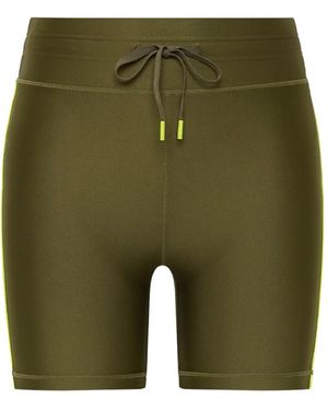 The Upside Drawstring Stripe-Detail Shorts - Green