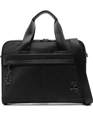 Karl Lagerfeld Laptoptas Met Logoplakkaat - Zwart
