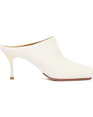 MM6 by Maison Margiela Square-Toe Mules - White