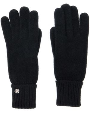 Helen Kaminski Logo Plaque Ribbed Gloves - Black