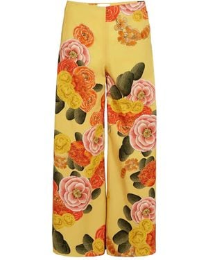 Giambattista Valli Floral Trousers - Yellow
