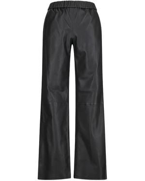 Enes Lederhose Mit Elastischem Bund - Schwarz