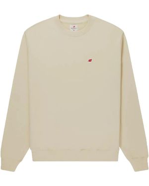 New Balance Sweatshirt Mit Rundhalsausschnitt - Weiß