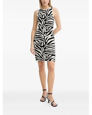 Gestuz Zebra-Print Sleeveless Mini Dress - Black