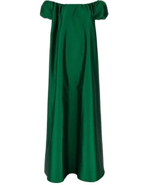 BERNADETTE Off-Shoulder Midi-Jurk - Groen