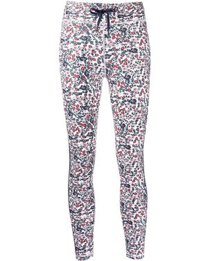 The Upside Capri Floral Performance Leggings - Blue