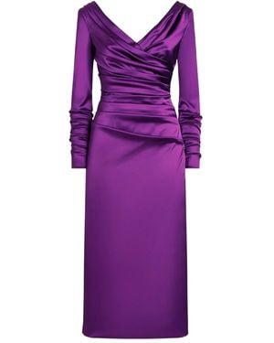 Dolce & Gabbana Draped Midi Dress - Purple