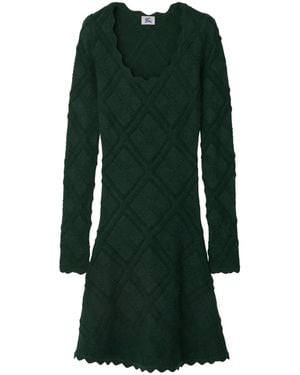 Burberry Aran Long-Sleeve Knitted Dress - Green
