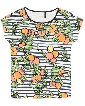 Marc Cain Gestreept T-Shirt - Wit