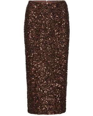 ROTATE BIRGER CHRISTENSEN Sequin Pencil Skirt - Brown