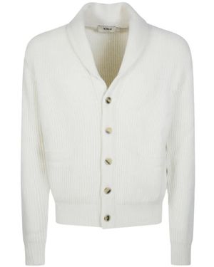 Altea Shawl-Collar Ribbed Cardigan - White